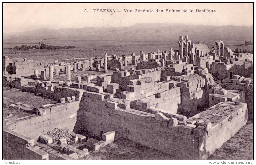 CPA AFRIQUE ALGERIE TEBESSA vue générale ruines basilique
