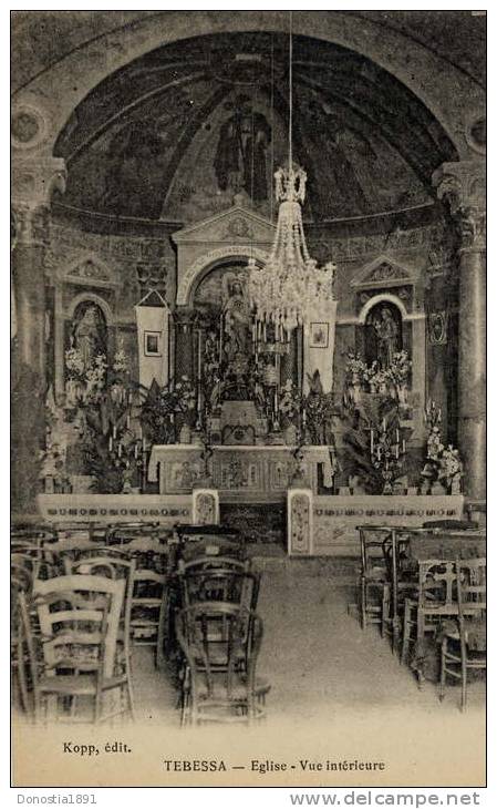 ALGERIE  TEBESSA  Eglise  Vue Intérieure