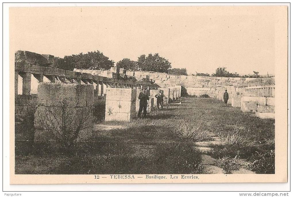 cpa bon etat    algérie , tebessa , basilique , les écuries  , carte impeccable