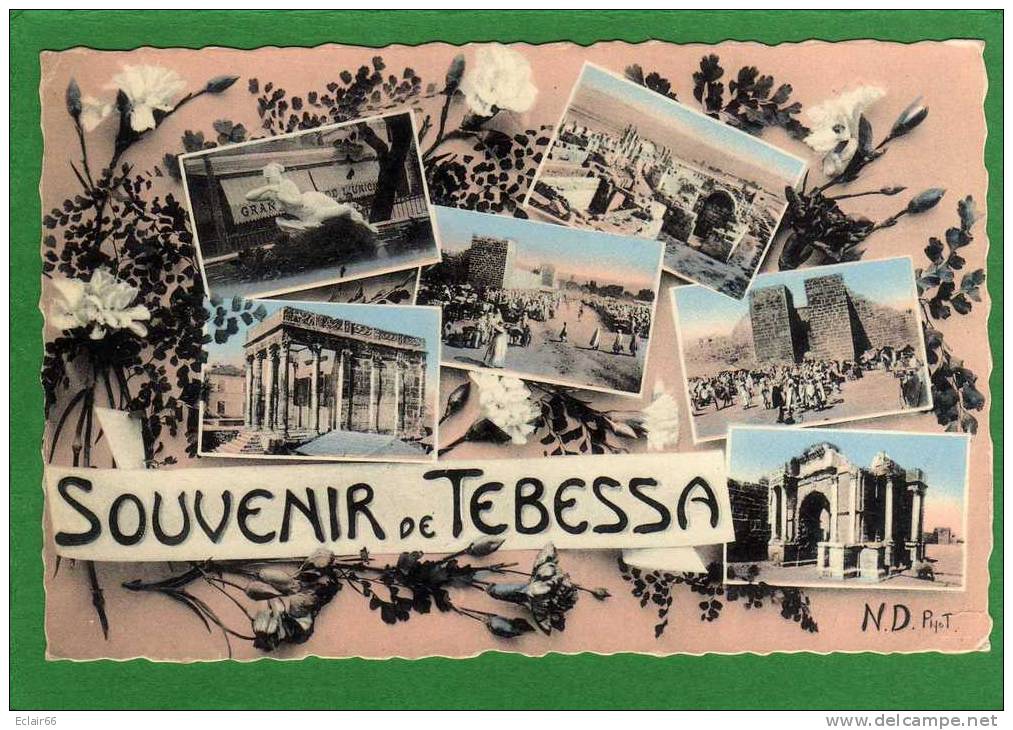Tébessa multi-vues belle carte     CPA   Algérie    année1955  édit  N D