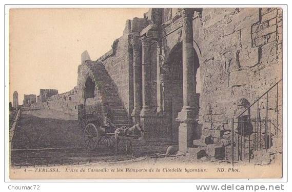 (Algérie) 087, Tebessa, ND Phot 4, L'Arc de Caracalla et les Remparts de la Citadelle Byzantine