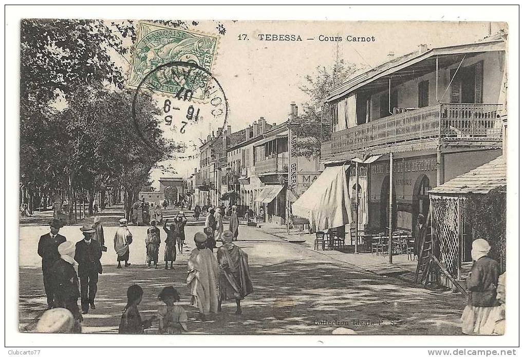 Tébessa  (Algérie)  Européen et algériens cours Carnot env 1907 (animée).