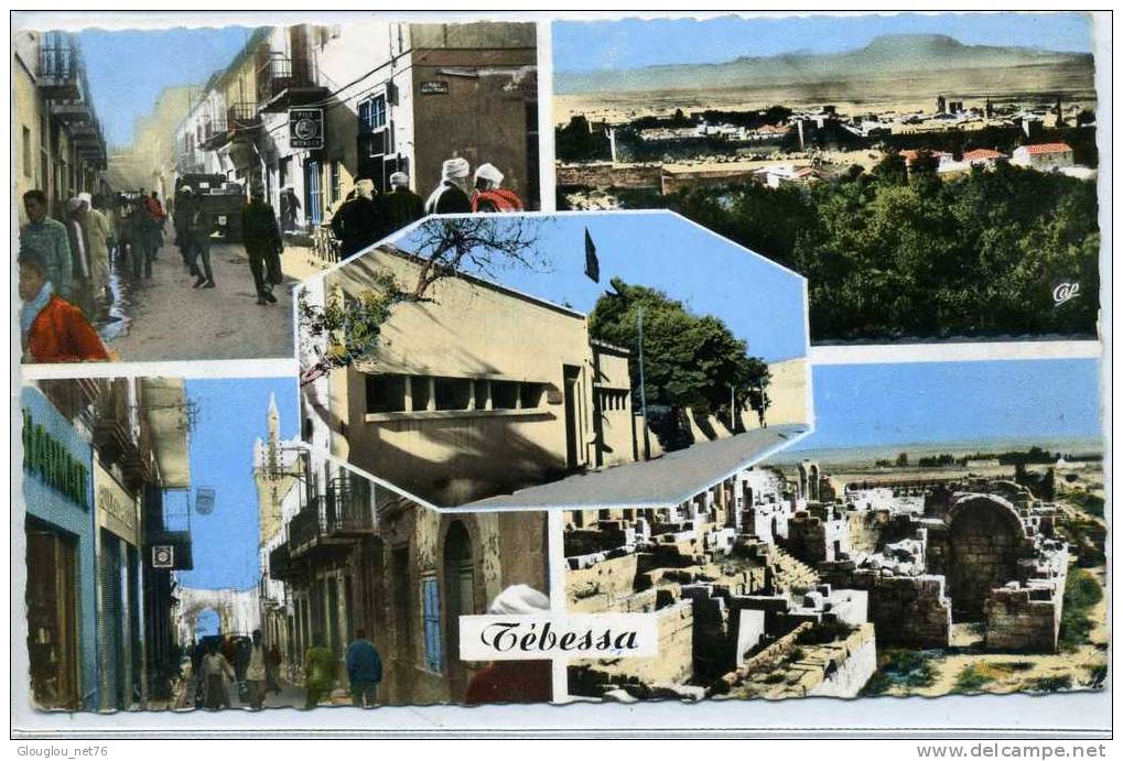 CPSM PETIT FORMAT DENTELEE TEBESSA 5 VUES  ANIMEE VOIR SCANER