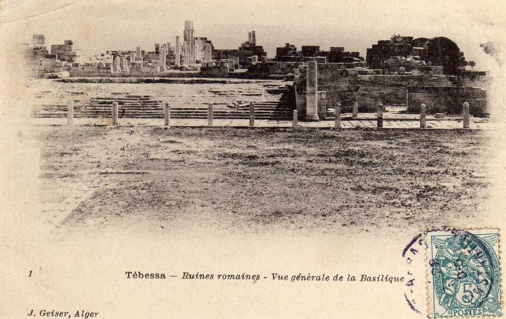 ALGERIE  Tebessa  Ruines romaines  -  Vue  generale de la Basilique
