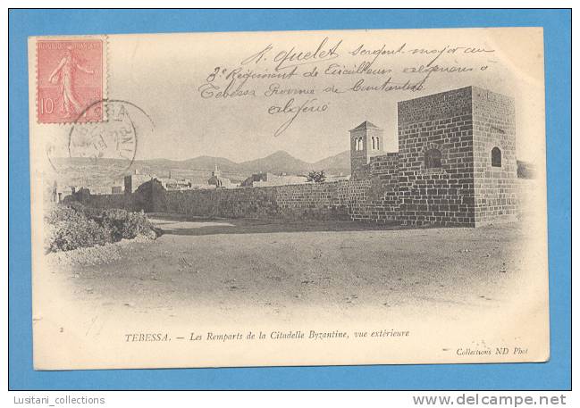 ....... CARTE POSTALE POSTAL POSTCARD FRONT STAMP TCV ALGERIA TEBESSA CASTLE 1900 !!