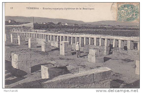 ALGERIE.TEBESSA.ECURIES ROMAINES INTERIEUR DE LA BASILIQUE