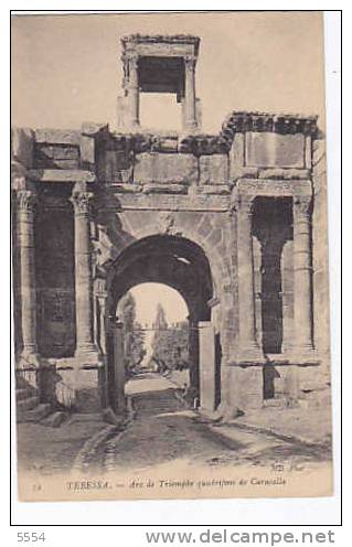 cpa algerie      tebessa arc de triomphe quadrifons de caracalla