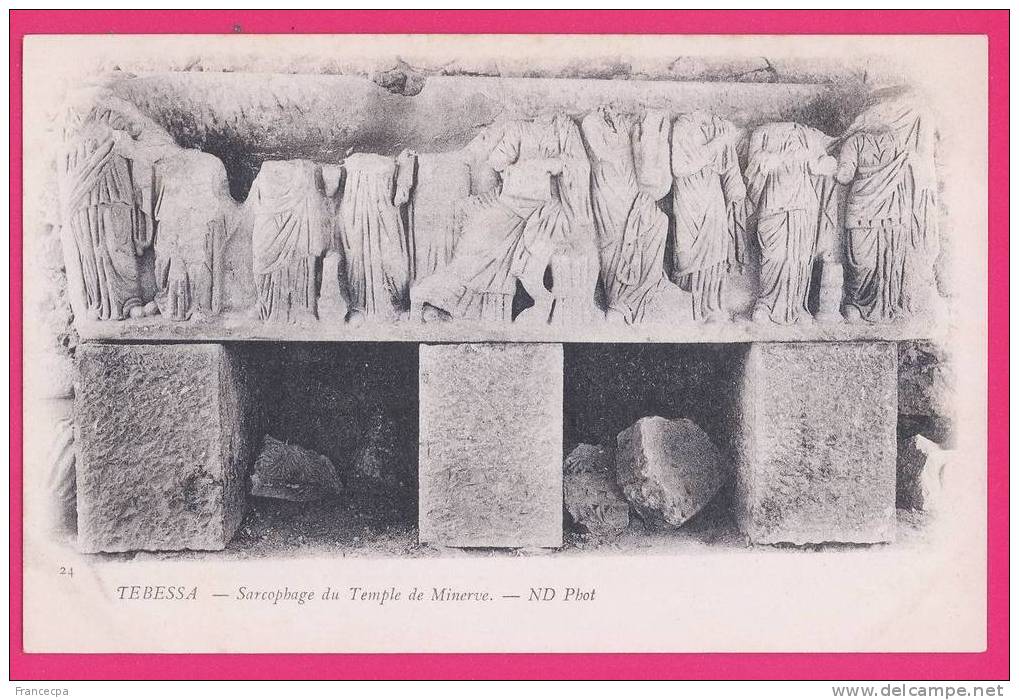 1316 - AFRIQUE -  -ALGERIE   TEBESSA - Sarcophage du Temple de Minerve