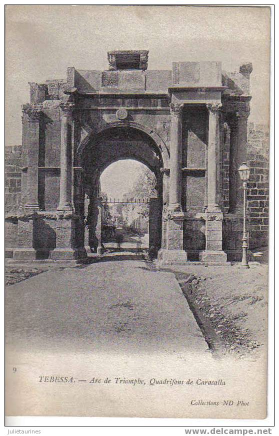 tebessa arc de triomphe, quadrifons de caracalla cpa bon état