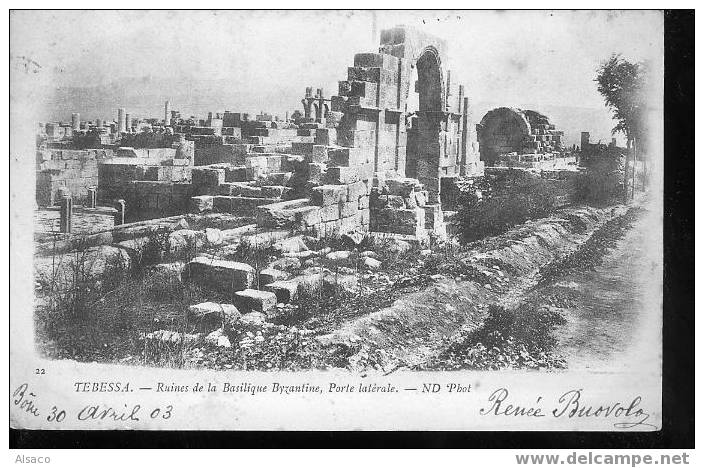 cpa * TEBESSA 1903- ruines basilique byzantine.