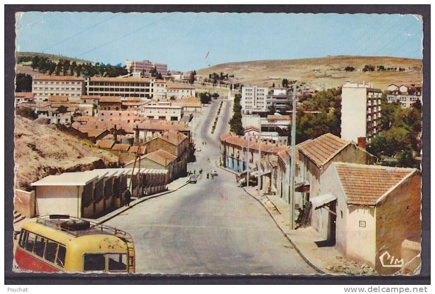 Tiaret (Algérie) Rue des Marchés - Boulevard des Frères Saadi - (autobus - oblitération de 1969)