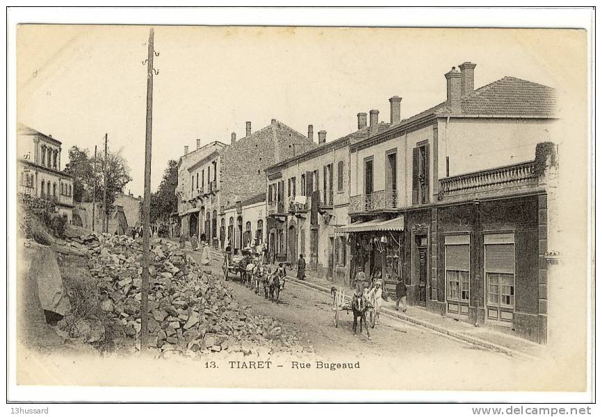 Carte Postale Ancienne Algérie - Tiaret. Rue Bugeaud