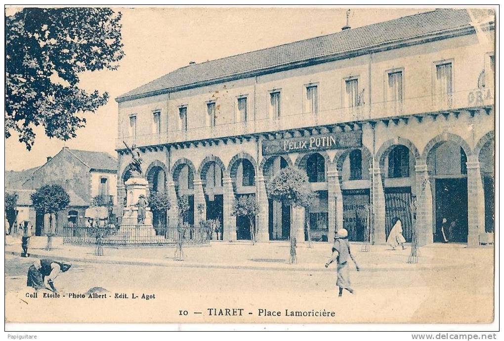 cpa bon etat ,  tiaret , pas courante, place lamoricière ,boutique  