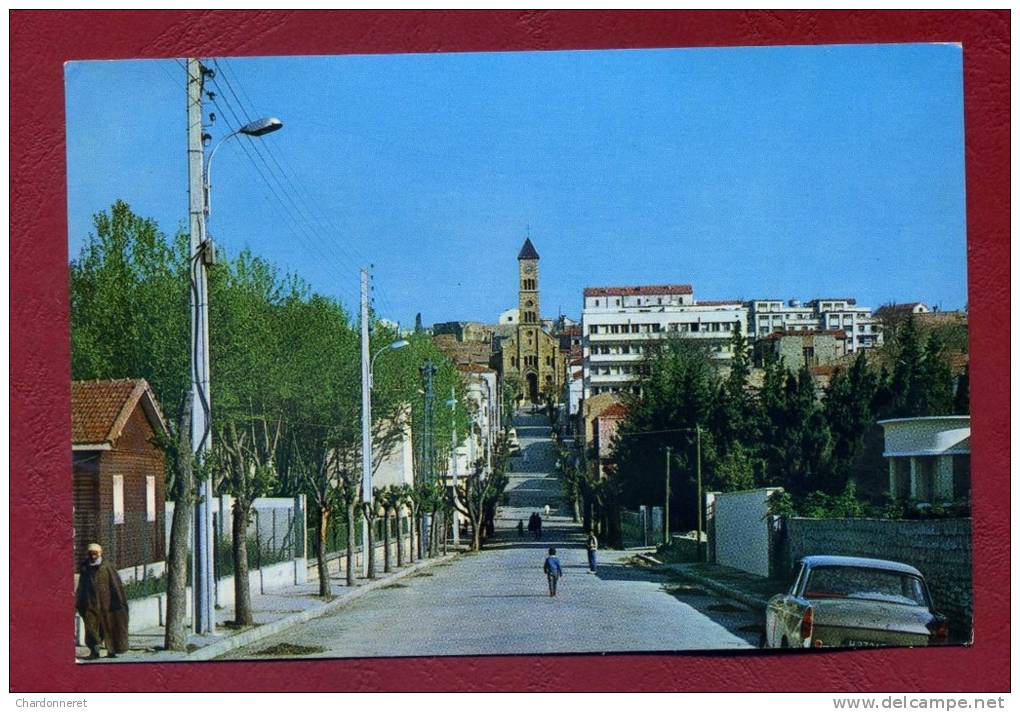 CPSM ALGERIE - TIARET - L'Eglise - Excellent Etat - Vieille Automobile -  ALGERIA - AFRICA  AFRIQUE