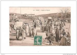 TIARET, ROUTE DU MARCHE, TRÈS BELLE ANIMATION