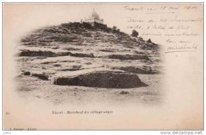Algerie - Tiaret - Marabout du vilage negre, 1901, circule oui, long adresse