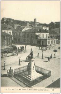 TOP CPA   Tiaret La Poste et monument Lamoricière  (animée)   B375