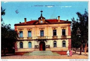 CPA ALGERIE TIZI OUZOU N°4 HOTEL DE VILLE ANIMEE COLORISEE COLL DAKA BERKANI TIZI OUZOU