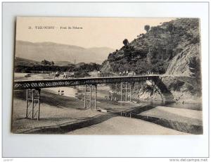 Carte postale Ancienne  TIZI OUZOU  Pont du Sebaou , animé