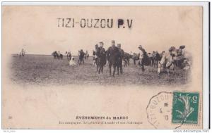 ALGERIE-TIZI-OUZOU-1910-é vènements du Maroc-le général d'Amade et son état-major