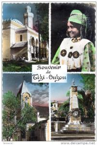 cpsm Algérie TIZI OUZOU colorisée voyagée 1957