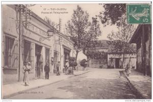 AFRIQUE ALGERIE TIZI OUZOU POSTES ET TELEGRAPHES TRES ANIMEES.CPA BON ETAT