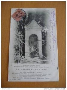 CPA TOP Cartes. Algérie. Tirage avant 1906. Boufarik. Monument aux morts. Sergent Blandan. 26ème régiment de ligne