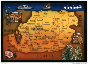 01 Geographic postcard from Algeria / 01 carte postale geographique d´Algérie