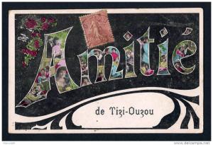 Amitié de Tizi Ouzou - Jolie carte Art Nouveau - 1907 - Dos écrit