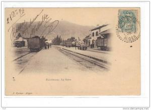 TIZI OUZOU GARE TRAIN CAD perlé BOUINAN ALGER (PORT OFFERT ; FREE POSTAGE)