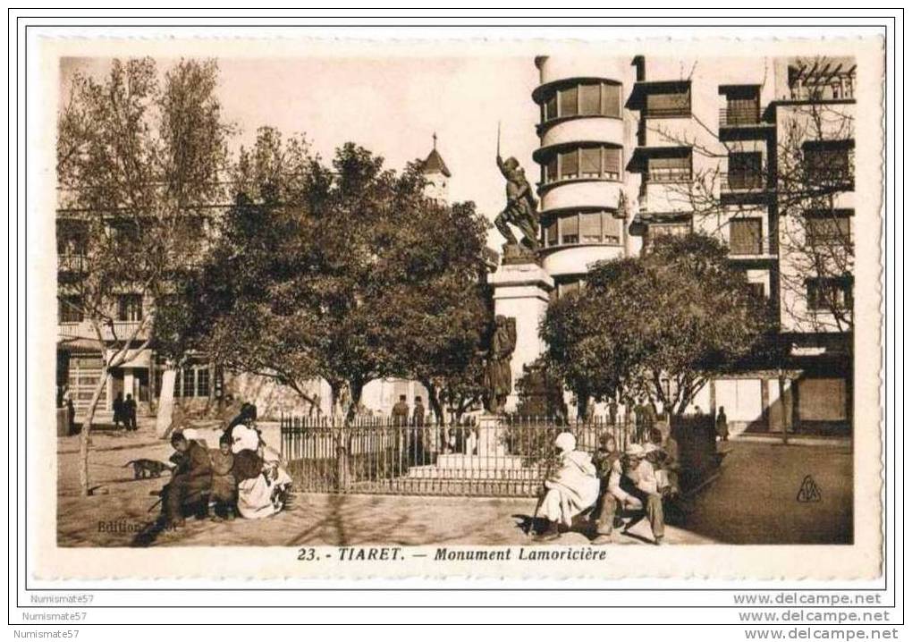 CPA TIARET - Monument Lamoricière - Animée - Ed. Agot n°23