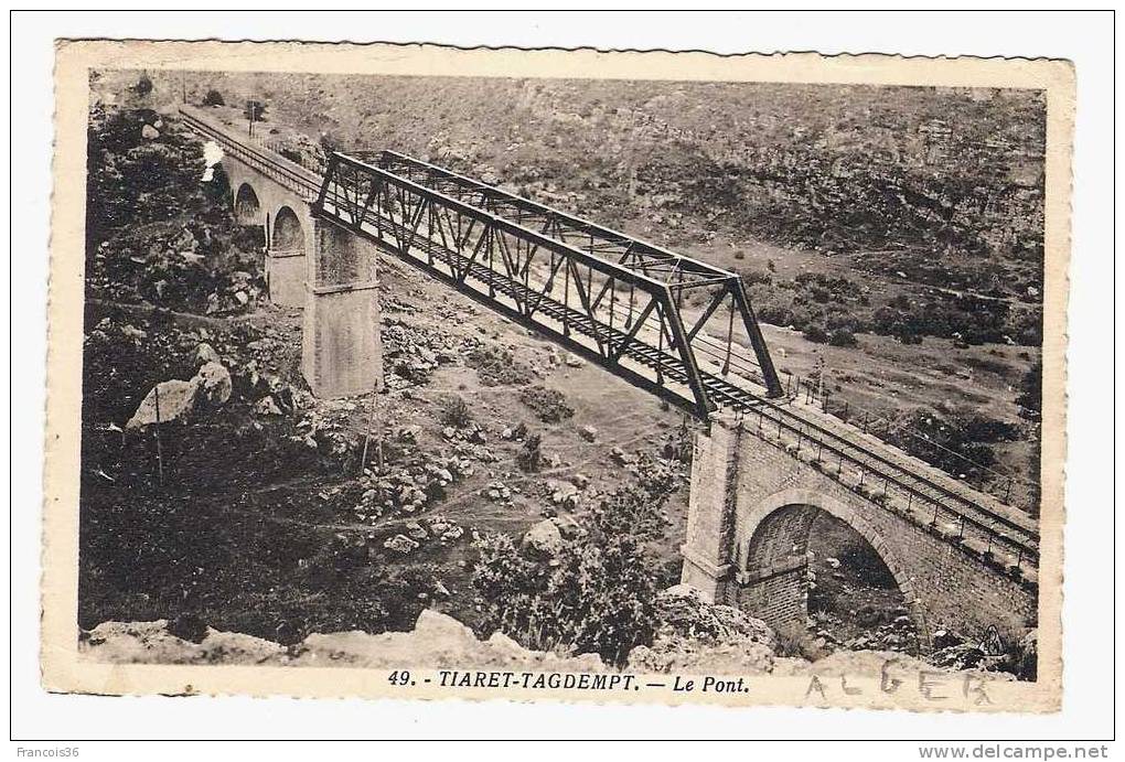 Tiaret Tagdempt - Le Pont du chemin de fer - dos écrit