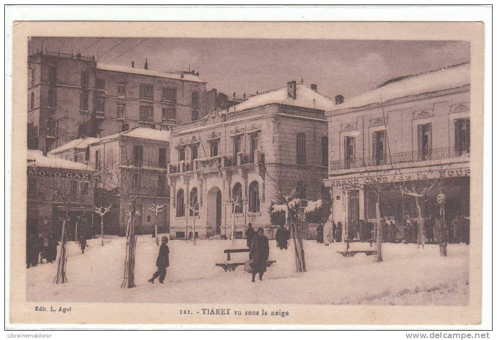 cpa  tiaret vu sous la neige