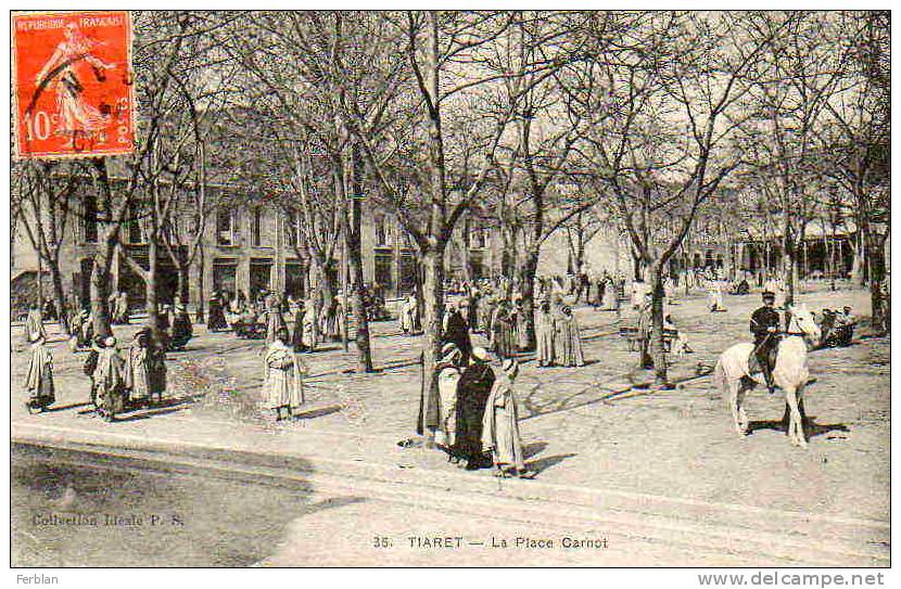 AFRIQUE. ALGERIE. TIARET. Vue sur La Place Carnot.