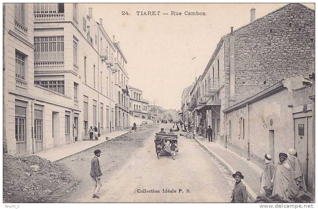 Tiaret.- (Algérie)  Rue   Cambon  -  (belle animation)