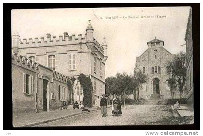 CART2830-TIARET - LE BUREAU ARABE ET L'EGLISE