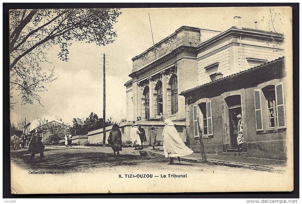 CPA  ANCIENNE-  ALGÉRIE- TIZI-OUZOU- LE TRIBENAL EN TRES GROS PLAN- BELLE ANIMATION