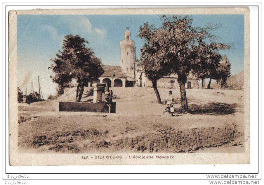 Tizi - Ouzou - l´ancienne mosquée - animée - colorisée - n° 140 - papier collé au dos