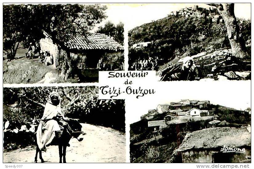 Belle CPSM format cpa  -  Souvenir de Tizi Ouzou.  B 634 animée