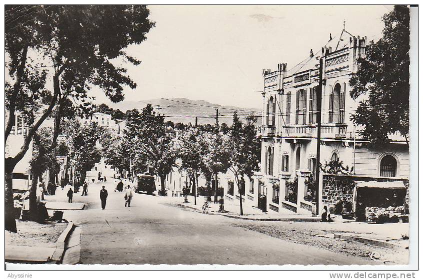 ALGERIE - cpsm TIZI OUZOU - bld bauprètre et banque de l´algérie - combier à macon - d17 880