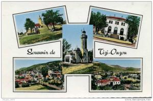 CPSM  PETIT FORMAT DENTELEE SOUVENIR DE TIZI OUZOU ....5 VUES