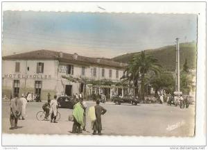 CPSM HOTEL KOLLER VOITURES AUTOS ANCIENNES ANIMEE TIZI OUZOU 1956  ALGERIE