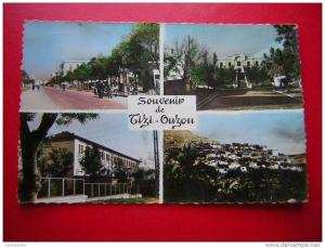 CPSM- AFRIQUE-ALGERIE-SOUVENIR DE TIZI-OUZOU-MULTIVUES   - 3 PHOTOS RECTO /VERSO ,