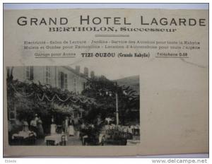 Kabylie Tizi Ouzou Grandd Hotel Lagarde Bertholon carte Géo Kabylie au dos
