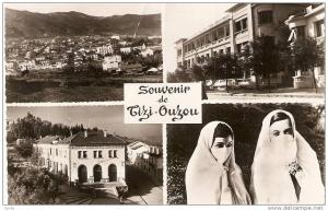 CPSM 9X14 .  SOUVENIR DE TIZI OUZOU Multivues dont GENDARMERIE , POSTE , Vue générale