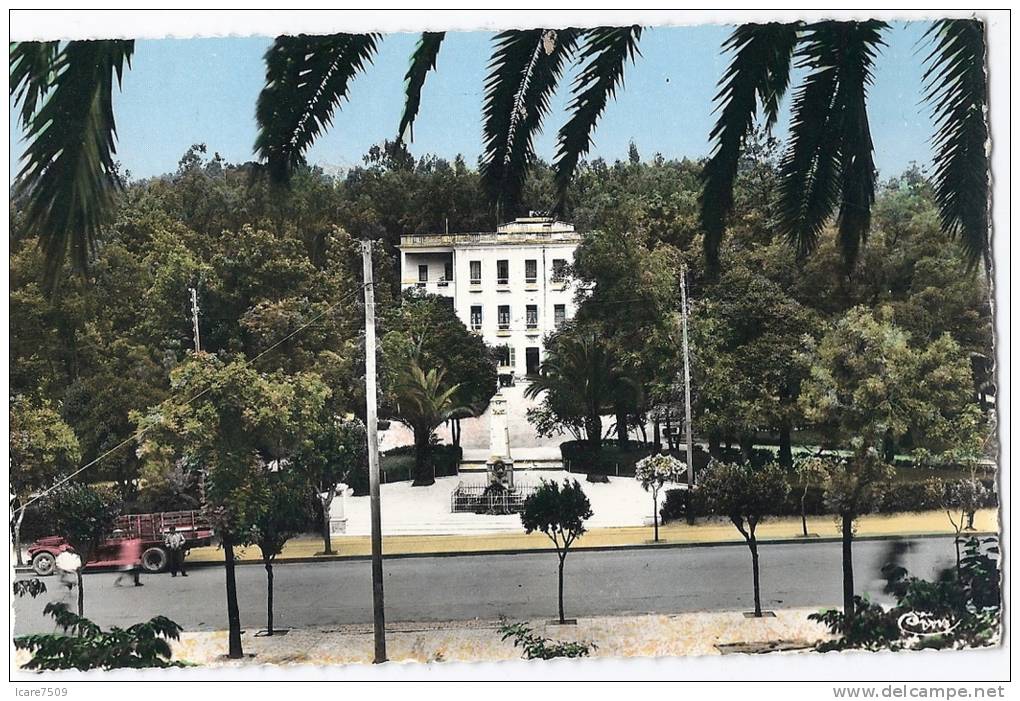 TIZI-OUZOU (Algérie) - Le Square et le Monument aux Morts et Justice de Paix -  cpsm