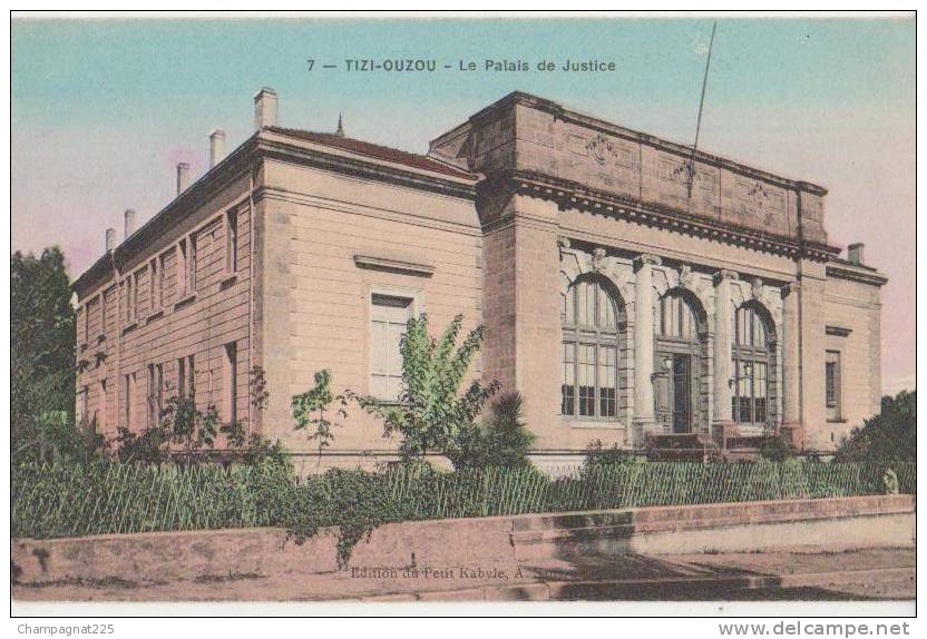 CPA ALGERIE Kabylie TZI OUZOU Le Palais de Justice carte colorisée