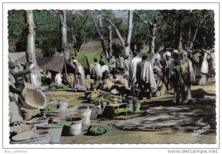 Tizi-Ouzou, le marché, Jomone n° 74, animée, colorisée, dentelée