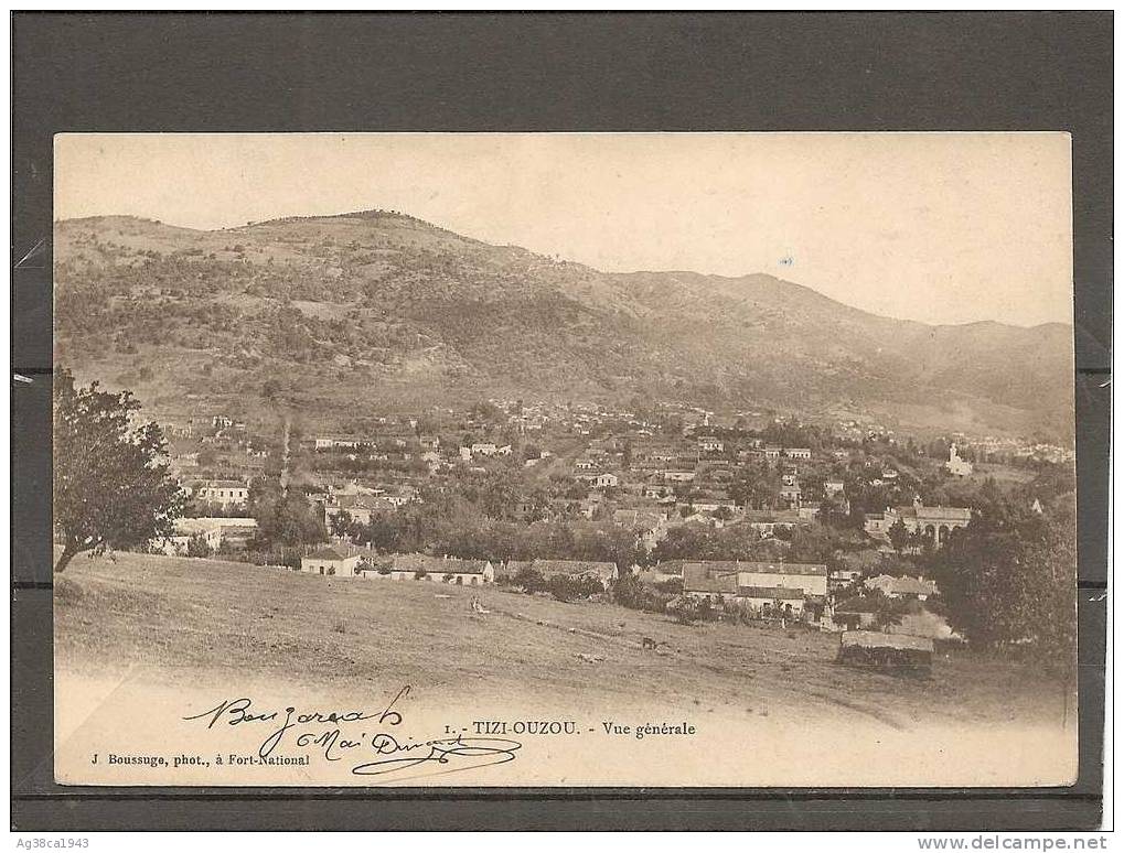 B  CPA  PIONNIERE  de  TIZI - OUZOU  ,  Vue  Générale  du  Village  en  1905