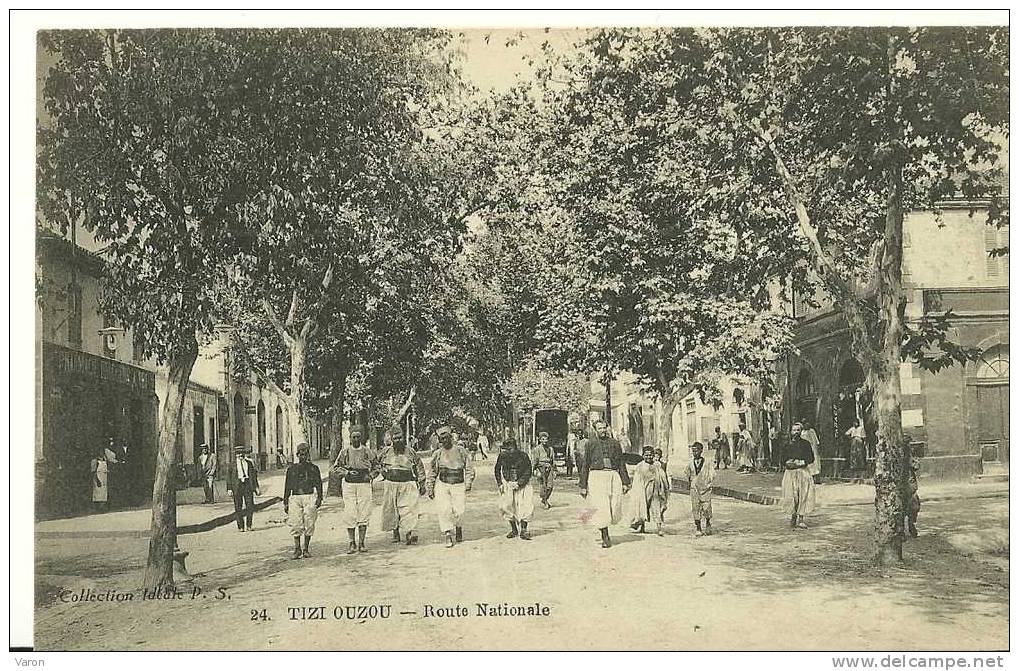 ALgérie - TIZI OUZOU -  ROUTE NATIONALE - belle animation de militaires - PHARMACIE-DROGUERIE -  COLL.IDEALE P.S